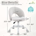 thumbnail image 2 of UBesGoo Comfy Office Chair with Wheels, Cute Rolling Vanity Makeup Chair, Adjustable Linen Fabric Task Chair for Makeup Room, Light Gray, 2 of 9