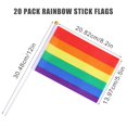 thumbnail image 2 of AIEX 20pcs Rainbow Small Flags with 20pcs Rods, Vigorous Colored Gay Pride Banner Lesbian Pride Flag LGBTQ Mini, 2 of 5