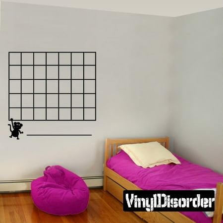 Monkeys Calendar - Calendar Monkey Weekly Vinyl Calendar Wall Quote Mural Decal CA009 36 Inches
