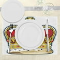thumbnail image 3 of Ambesonne Heraldry Place Mats Set of 4, Medieval Forms Stones, Standard Size, Ruby Earth Yellow, 3 of 6