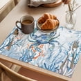 thumbnail image 3 of Crab Placemats Set of 4 Blue Coastal Starfish Ocean Coral Nautical Place Mats Indoor Wipeable Table Mats Washable Cloth Dining Table Placemats for Kitchen Holiday Party Home Decor 13x19 Inch, 3 of 9