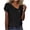 Black, variant on tarylea Women's Boho Blouses Eyelet Petal Short Sleeve Slant Neck Button Decor Dressy Casual Beach Vacation Tops