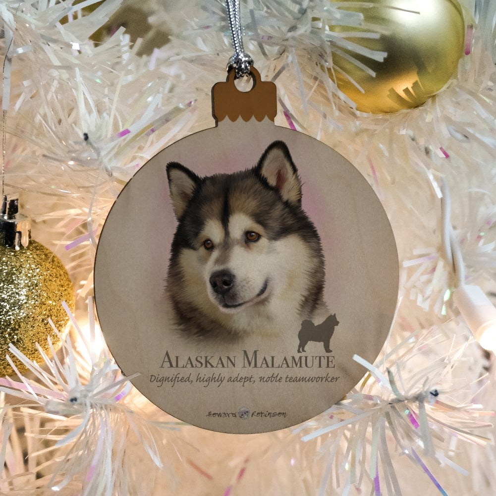 malamute christmas ornament