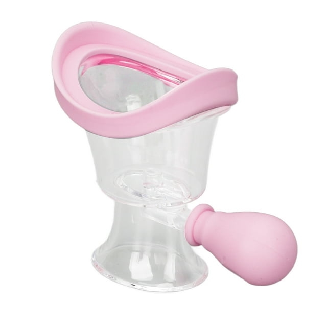 Vaso para lavado de ojos de silicona, controlable, con presión, limpieza precisa, kit de limpieza para lavado de ojos, para fatiga visual, residuos de maquillaje, color rosa