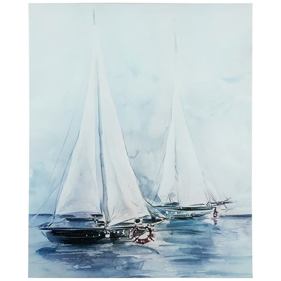 Northlight Sailboats Watercolor Canvas Wall Art - 19.5" x 15.75"