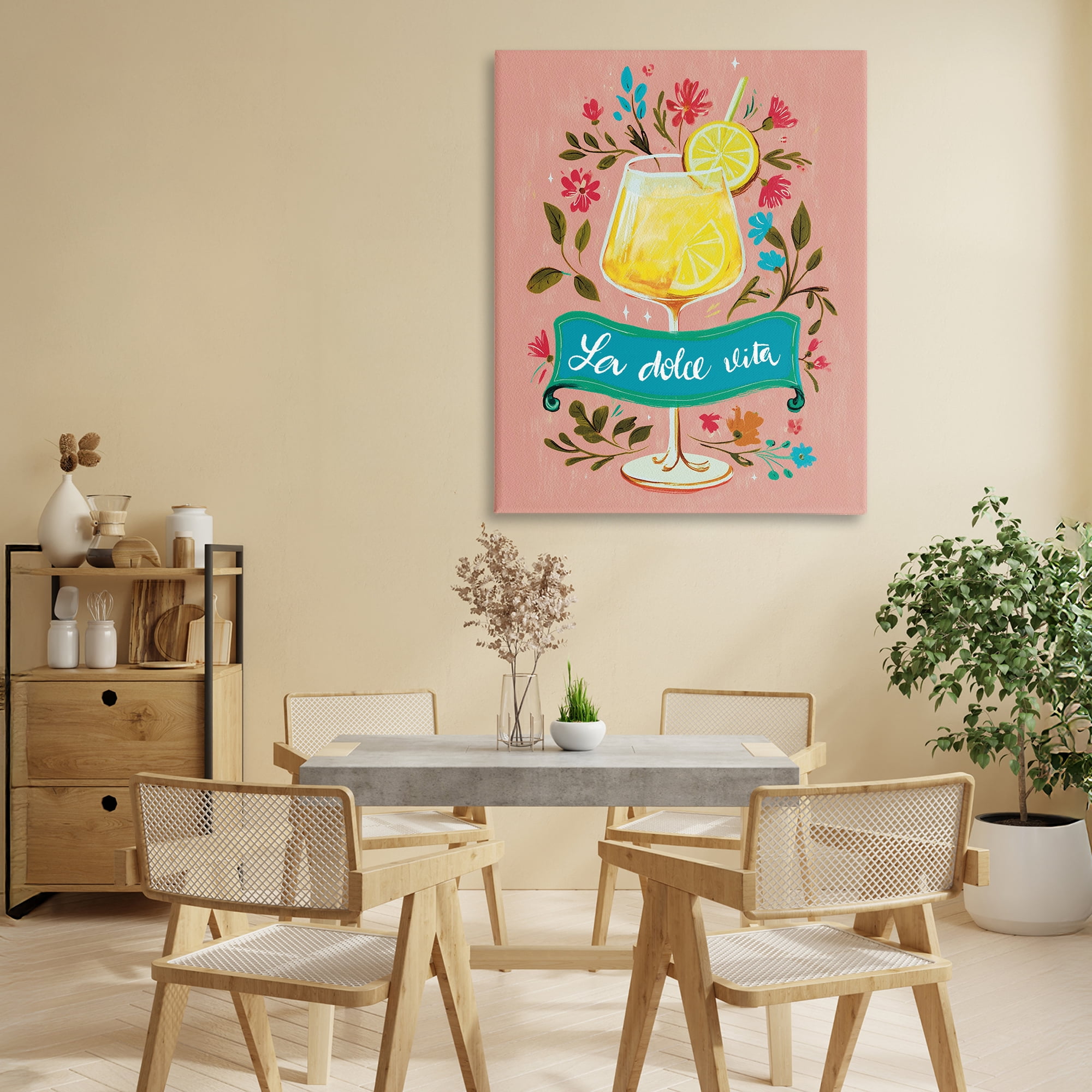 Stupell Industries Lemon Cocktail Sweet Life Canvas Wall Art, design by Yen