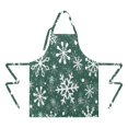 thumbnail image 2 of Green Christmas Snowflake Apron-Garden Aprons for Women with Pockets-Cotton Linen Waterproof Kitchen Cooking Gardening Aprons Adjustable for Kitchen,Cooking,BBQ and Salon 32"x27", 2 of 7