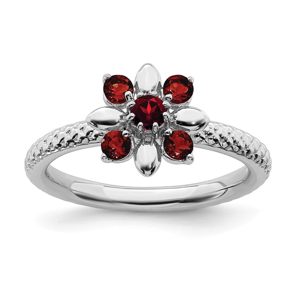 Ring Women Gemstone - Stackable Expressions Sterling Silver Garnet Ring