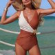 thumbnail image 4 of Traje de baño de una pieza para mujer, traje de baño de color liso con tirantes, cómodo, bikini, traje de baño de moda playera para mujer, trajes de baño de una pieza para mujer, trajes de baño para m, 4 of 9
