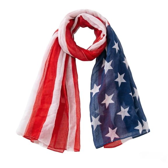 American Flag Scarf for Women Patriotic Scarves Red White And Blue Patriotic Accessories 4th of July Gifts