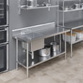 thumbnail image 6 of 60 in. x 24 in. Stainless Steel Work Table with Built-in Left Prep Sink and Faucet, 6 of 9