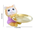 thumbnail image 2 of Cute Cat Storage Tray Resin Cat Sculpture Key Tray for Entryway Table(Pink Cat), 2 of 7