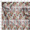 thumbnail image 4 of Soimoi White Poly Georgette Fabric Leaves & Grandiflora Roses Floral Printed Fabric 1 Yard 42 Inch Wide, 4 of 5