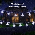 thumbnail image 4 of Luces navideñas, 100 luces LED de cadena de copos de nieve, luces de cadena de 33 pies, luces de cadena enchufables, 8 modos, impermeables, conectables para decoraciones navideñas de interior y exter JAMW Sencillez, 4 of 5