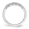 thumbnail image 2 of 14K White Gold Ring Band Wedding Diamond Round Ruby Red, 2 of 7
