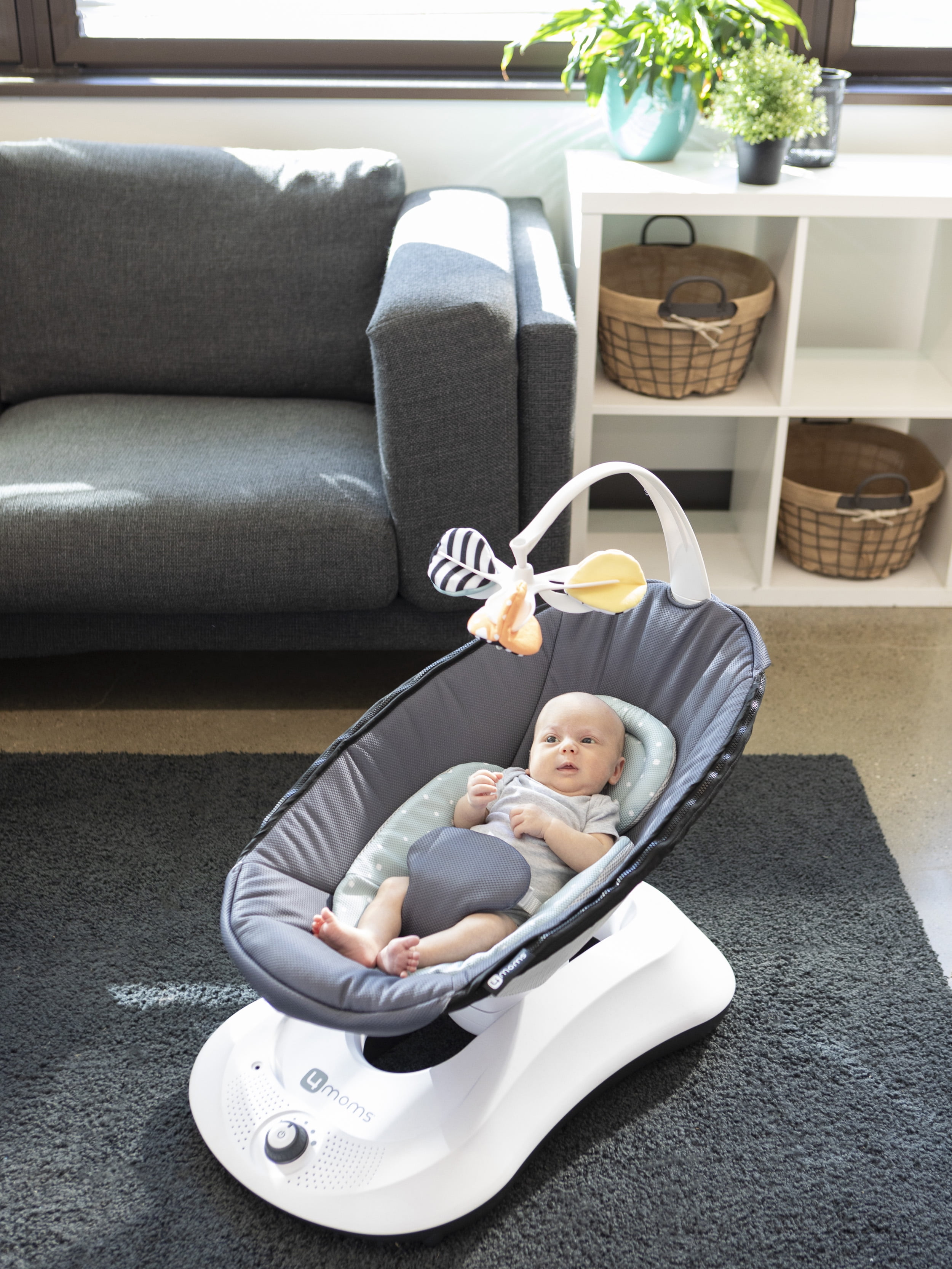4moms Rockaroo Compact Baby Swing Classic Grey Walmart Com