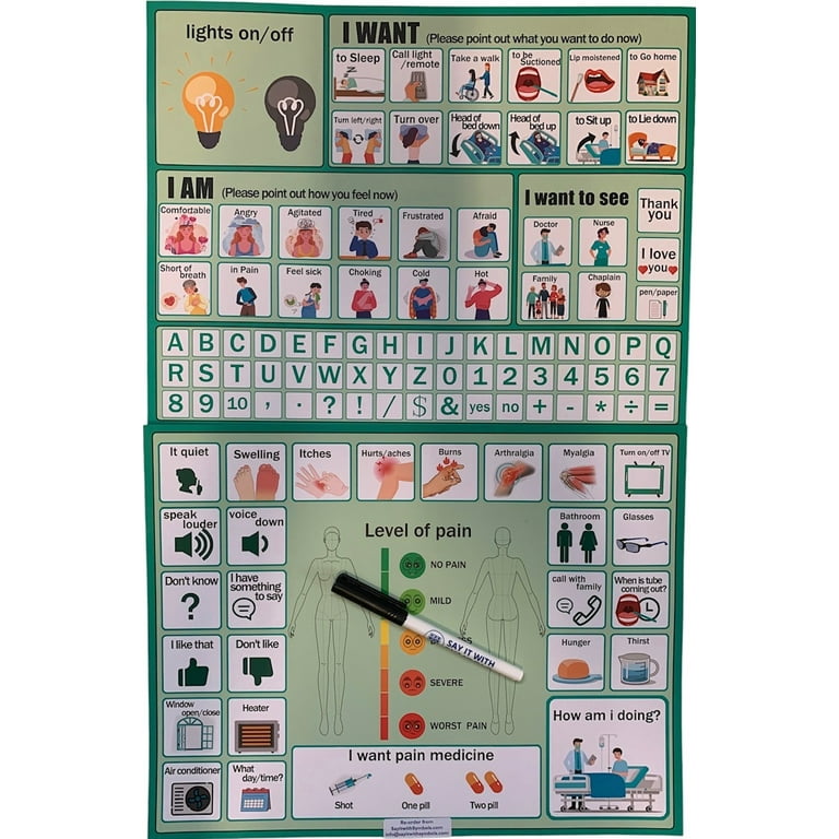 Large Patient Picture Communication Boards Plus Marker | Helps Nonspeaking Older Adults, Seniors, Disabled Communicate Needs - Walmart.com large-patient-picture-communication-boards-plus-marker-helps-nonspeaking-older-adults-seniors-disabled-communicate-needs-walmart-com
