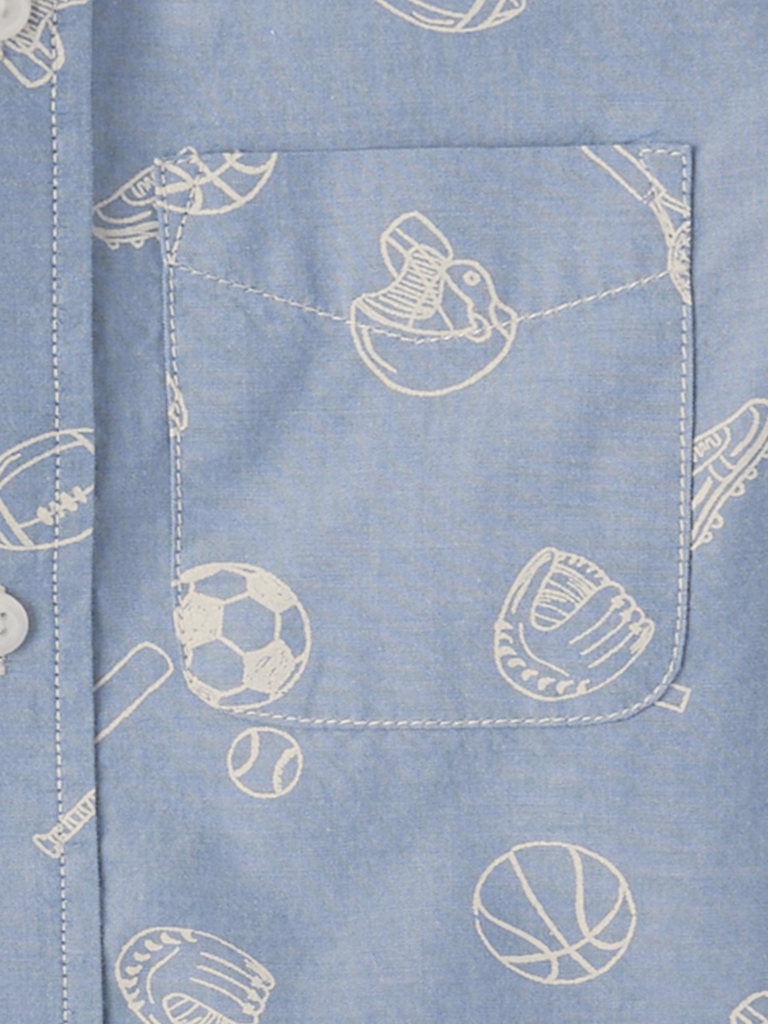 The Children's Place Boys Short Sleeve Allover Doodle Print Woven, Sizes XS-XXL