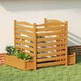 thumbnail image 2 of Costway 1 PCS Air Conditioner Fence with Planter Box, 3-Panel Freestanding Wood Privacy Screen Yellow, 2 of 10