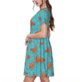 thumbnail image 2 of Lsque Funny Chicken Print Women's Casual Dress T-Shirt Summer Short Sleeve Scoop Neck Swing Dresses, 2 of 6