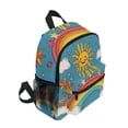 thumbnail image 2 of FORMRS School Backpack with Front Zippered Pocket 12" Elementary Student Travel Daypack, Rainbow with Stars, 2 of 6