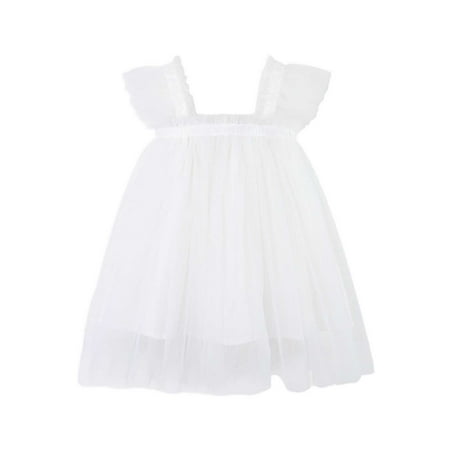 Toddler Dresses For Girls Fly Sleeve Holiday Party Mesh Dance Party Princesses Girls Formal Dress Size 2-3T