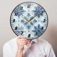 thumbnail image 5 of Wall Clock Battery Operated Non-Ticking Silent for Living Room Bedroom Kitchen Office Decor 3d Blue White Snowflakes 12", 5 of 10