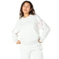thumbnail image 3 of Celebrity Pink Women's Satin Stripe Crew Neck Sweatshirt, Sizes XS-XXXL, 3 of 6