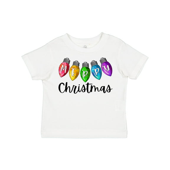 Inktastic Merry Christmas Rainbow Holiday Lights Boys or Girls Toddler T-Shirt