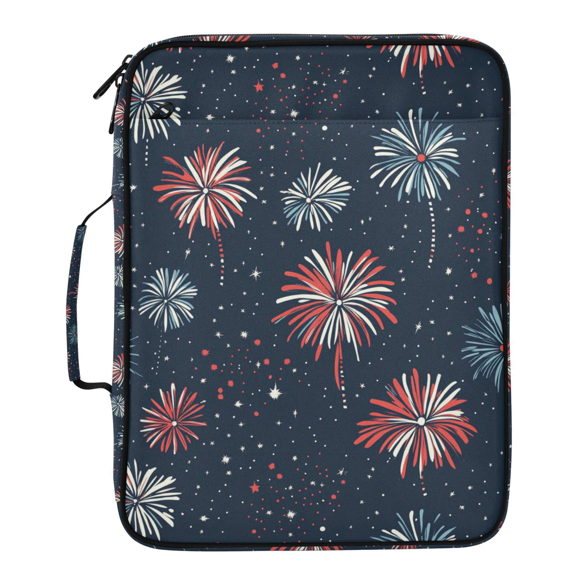 FORMRS Accordion File Folder A4 Size 7-Pocket Expanding Document Organizer Bag with 3 Ring Binder, Starry Fireworks Pattern