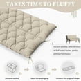 thumbnail image 4 of Snubbull Swing Replacement Cushion, Outside Bench Cushion with Backrest, 2-3 Seater Cushion with 6 Ties for Outdoor Furniture, 60 x 40 x 5 Inches Porch SwingCushion Garden Bench, Cream, 4 of 7