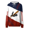 thumbnail image 5 of Godom Womens Baseball Hoodie Baseball Sweatshirts Long Sleeve Tops Lightweight Hoodie, 5 of 5