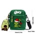 thumbnail image 2 of Adorno navideño del Grinch de Hanety, adornos navideños del Grinch, bolso cuadrado pequeño navideño, bonito bolso de hombro, bolso cruzado de lona colorida con cremallera, regalos navideños., 2 of 2