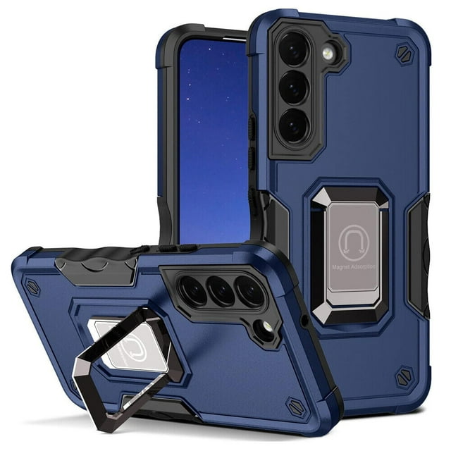 Supersield Samsung S23 Étui Defender Ajusté Étui Rigide Anneau Support Stad Étui pour Galaxy S23 - Bleu