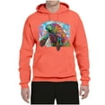 thumbnail image 2 of Wild Bobby Rainbow Painted Manatee Dean Russo Design Animal Lover Unisex Hoodie Sweatshirt, Sunset Coral, X-Large, 2 of 6