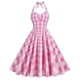 thumbnail image 1 of ICHUANYI Clearance Women's Fashion V-neck Sleeveless Vintage Printed Party Cocktail Dresses Stretchy Dresses(Pink, L) ICHUANYI WER2023080802574, 1 of 8