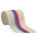 thumbnail image 2 of Rollo de cinta de yute AAYU color marfil con encaje rojo y azul de 45 pies, paquete de 3, 2 of 4