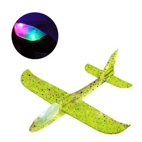 Amdohai Flying Glider Planes With Flash LED Light 18.9" Foam Flight Mode Throwing Air Plane
