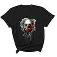 thumbnail image 3 of Womens Halloween Ghost Shirts Vintage Graphic Tees Funny Printed Tops Loose Fit Shirts Skull Teen Girl Plus Size, 3 of 4