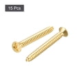 thumbnail image 3 of Uxcell M3.5x30mm Brass Wood Screws, Phillips Flat Head Self Tapping Connector 15 Pack, 3 of 5