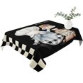 thumbnail image 2 of Chef Gnomes Table Cloth Waterproof Tablecloths, Rustic Black White Paid Dessert Cake Cook Tablecloth Dining Table Cover for Kitchen Party Tabletop Outdoor, Rectangle Tablecloth 52x70 Inch, 2 of 9