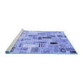 thumbnail image 2 of Ahgly Company Machine Washable Indoor Round Patchwork Blue Transitional Area Rugs, 4' Round, 2 of 4