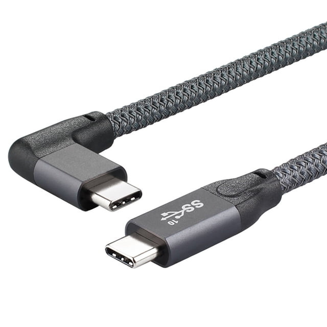 Adaptador Cable tipo C Eccomum ángulo recto PD100W 4K carga rápida 0.5m
