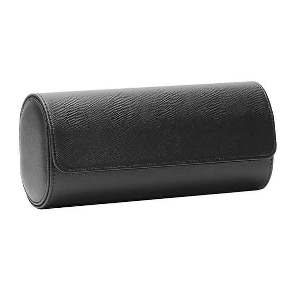 1-Slot Watch Roll Travel Case Portable Vintage Leather Watch Display Case Watch Storage Box Watch Organizers Black L