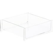 Plymor Clear Acrylic Square Open Top Merchandise Display Tray, 6" W x 6" D x 2" H (2 Pack)
