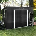 thumbnail image 2 of Uforic Oversized Storage Shed with Window, Ventilation, Lockable Doors, & Sloped Roof for Outdoor, Gray, 2 of 7