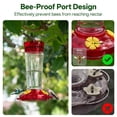 thumbnail image 5 of WuZooCg Hummingbird Feeder for Outdoors Hanging, 14 oz Plastic Nectar Feeder, Leak-Resistant, Ant and Bee Guard, 4 Feeding Ports with Perches, 5 of 6