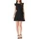 thumbnail image 1 of Vestido de tirantes con volantes y cinturón de lazo INSPIRE CHIC para mujer en negro M, 1 of 6