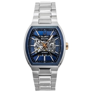Bulova Analoog automatisch herenhorloge met armband van roestvrij staal 98A302, zilverkleurig, Armband