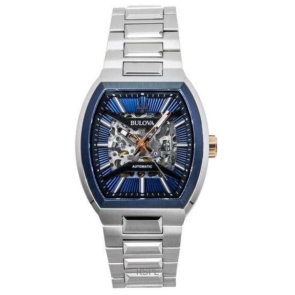 Bulova Maquina Stainless Steel Blue Dial Automatic 98A319 Men's Watch